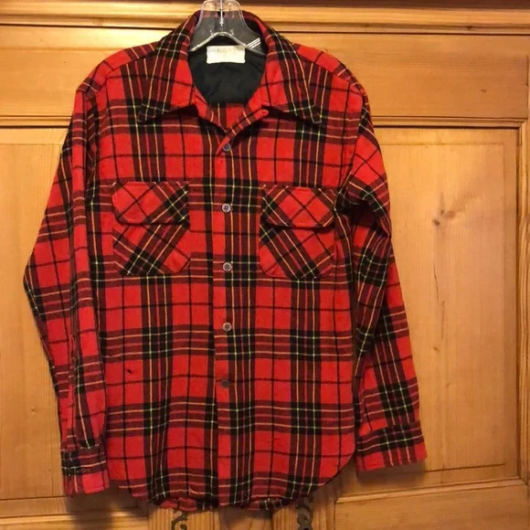 jcpenney | Shirts | Rare Vintage 7s Jc Penney Mw Red And Black Plaid  Flannel Button Shirt | Poshmark